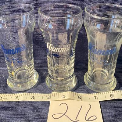 3 Vintage Hammâ€™s  Beer Glasses