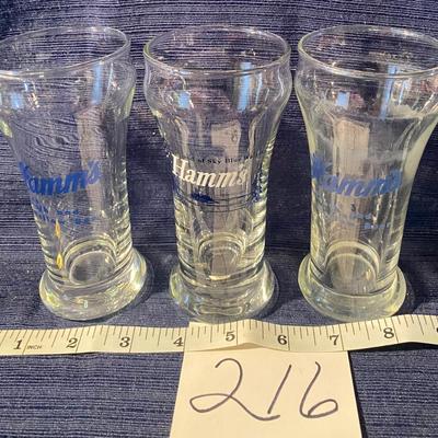 3 Vintage Hammâ€™s  Beer Glasses