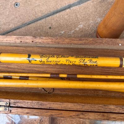 Lot 3 Fishing Rods and Boots -  Vintage Wright & McGill Fly Rod, Browning Silaflex, Nafco