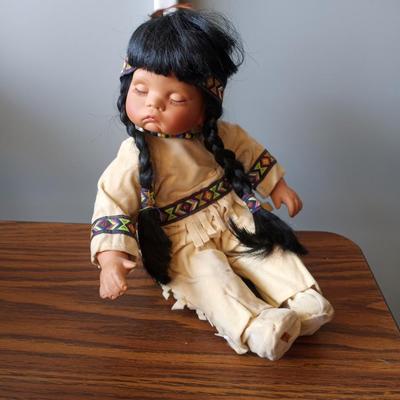 INDIAN DOLL AND CLAY MOCCASINS