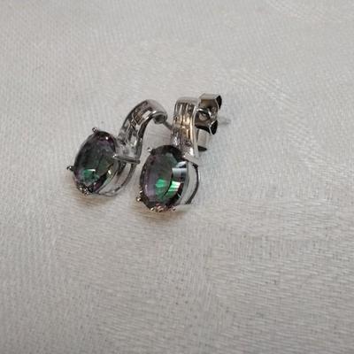 Vintage Mystic Topaz 925 Earrings