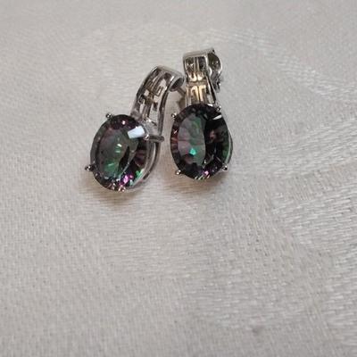 Vintage Mystic Topaz 925 Earrings