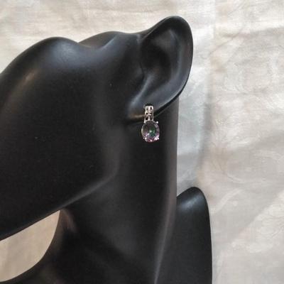 Vintage Mystic Topaz 925 Earrings