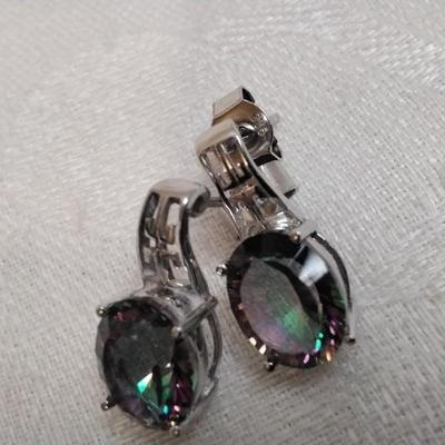 Vintage Mystic Topaz 925 Earrings