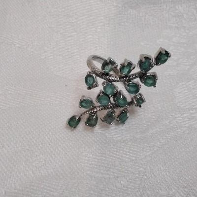 Special Order Emerald Cocktail 925 Ring Size 8