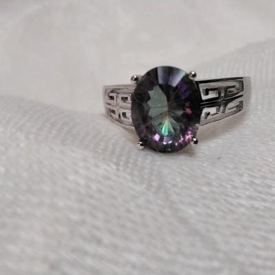 Mystic Topaz 925 Ring Size 8