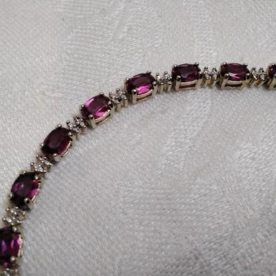 Vintage Ross SImons Ruby and Diamond Gold Vermeil 7.5" Bracelet