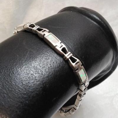 Vintage Paul Brackna Opal 925 7.5" Bracelet