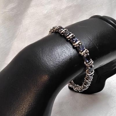 Vintage ADI Sapphire 925 7" Bracelet