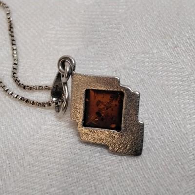 Vintage Baltic Amber 925 16" Necklace