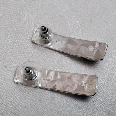 Willie Saiz Navajo Silversmith Sugilite Hammered 925 Earrings