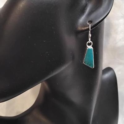Running Bear Navajo Turquoise 925 Earrings