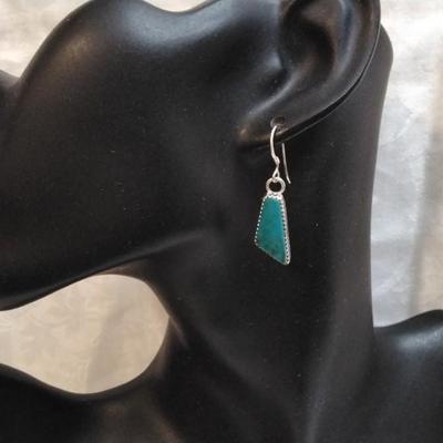 Running Bear Navajo Turquoise 925 Earrings