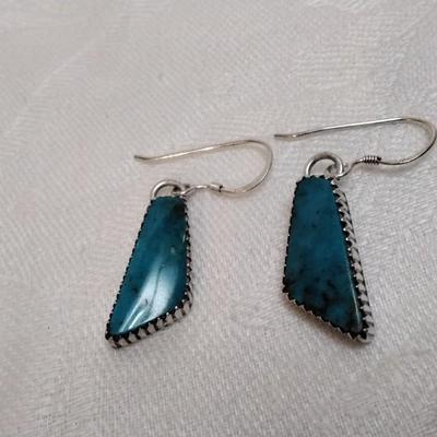 Running Bear Navajo Turquoise 925 Earrings