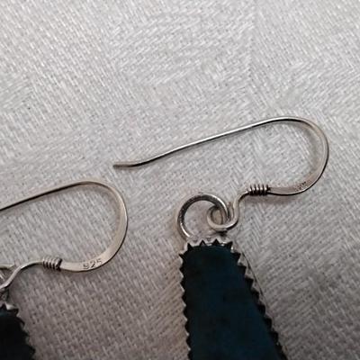 Running Bear Navajo Turquoise 925 Earrings