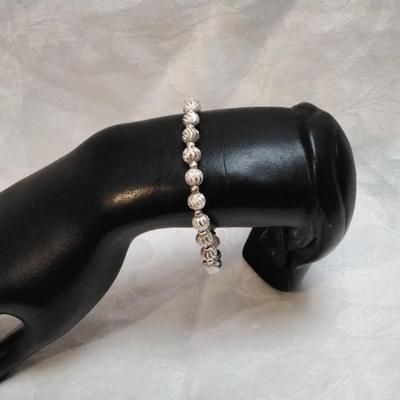 Frosted Artistic 925 Bead 7" Bracelet