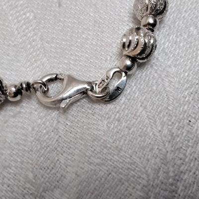 Frosted Artistic 925 Bead 7" Bracelet