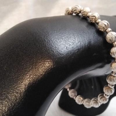 Frosted Artistic 925 Bead 7" Bracelet
