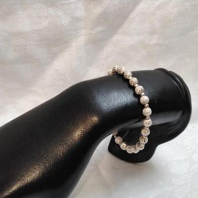 Frosted Artistic 925 Bead 7" Bracelet