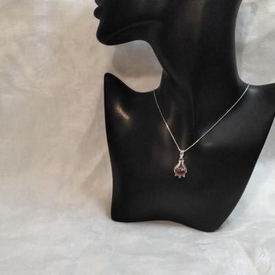 Antique Carnelian 925 16" Necklace