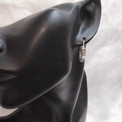 Vintage Marcasite 925 Hoop Earrings