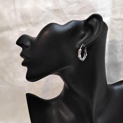 Vintage Marcasite 925 Hoop Earrings