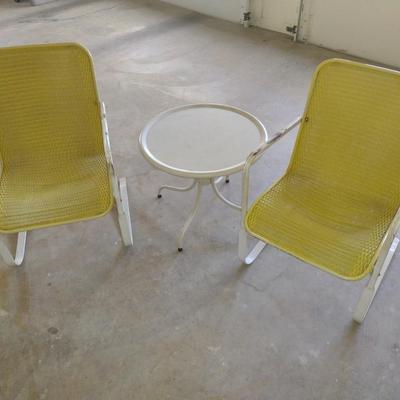 Vintage Three Piece Lawn Chairs and Table Patio Set