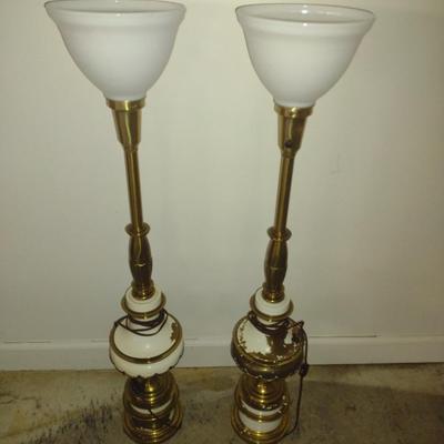 Pair of Stiffel Lamps with Glass Shades
