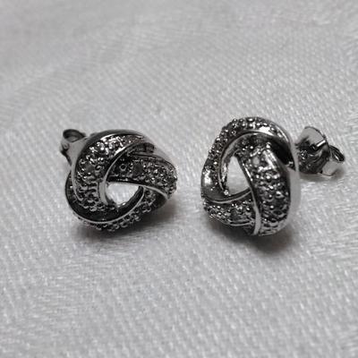 Love Knot Diamond 925 Earrings