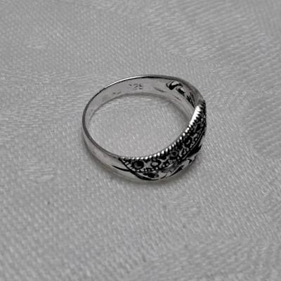 Marcasite Intricate 925 Band Size 6.5