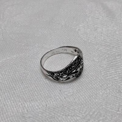 Marcasite Intricate 925 Band Size 6.5
