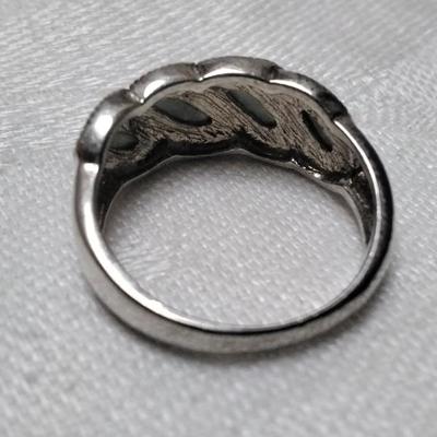 Vintage Jade And Marcasite 925 Ring Size 8