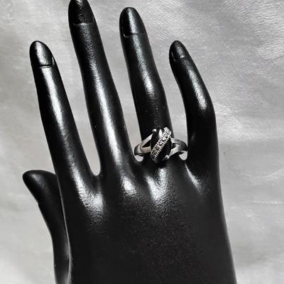 Onyx With Marcasite 925 Ring Size 8