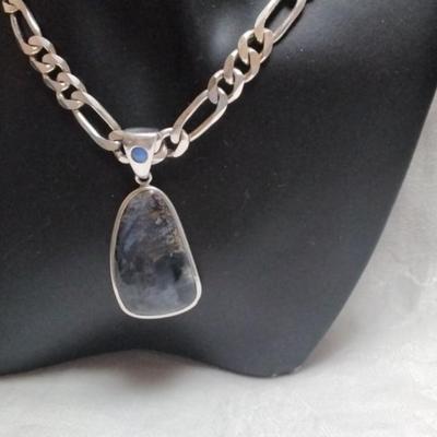 Rare Pietersite With Rare Blue Chariote Accent 20" Italian 925 Necklace