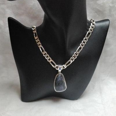 Rare Pietersite With Rare Blue Chariote Accent 20" Italian 925 Necklace