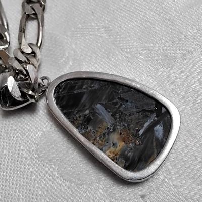 Rare Pietersite With Rare Blue Chariote Accent 20" Italian 925 Necklace