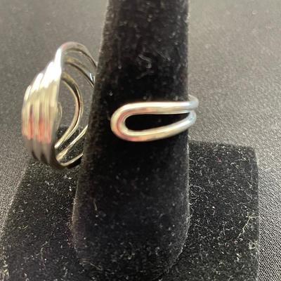 STERLING SILVER SPIRAL STACKED RING