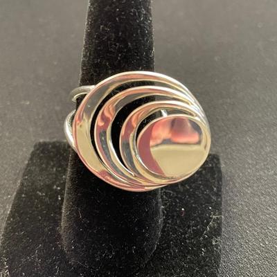 STERLING SILVER SPIRAL STACKED RING