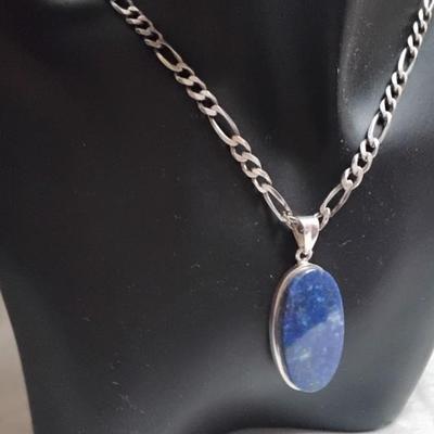 Sodalite On An Italian 925 19" Necklace