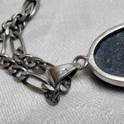Sodalite On An Italian 925 19" Necklace