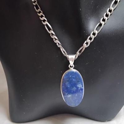 Sodalite On An Italian 925 19" Necklace