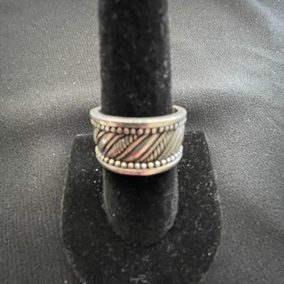 STERLING SILVER PATTERNED BAND RING