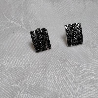 Vintage Marcasite 925 Post Earrings