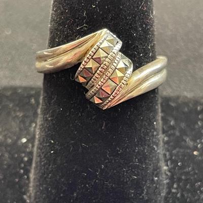 STERLING SILVER COILED PATTERNED RING