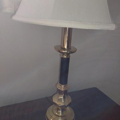 Pair of Brass and Metal Post Lamps
