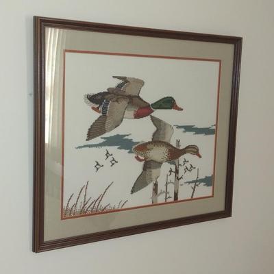 Framed Art Needlework Wild Birds