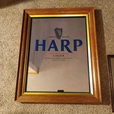 FRAMED HARP LAGUER AND BEEFEATER DRY GIN MIRRORS