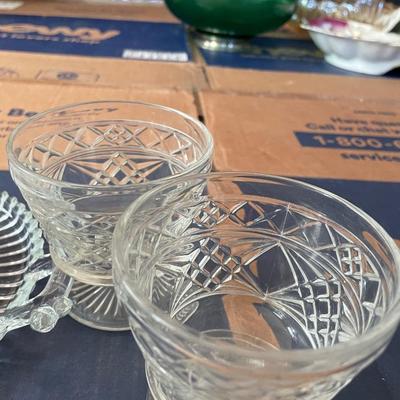 Antique ice bucket with glasses