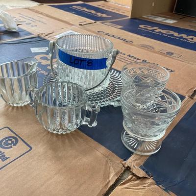 Antique ice bucket with glasses