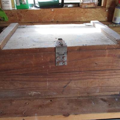 Wooden Storage Box with Hinged Lid #9